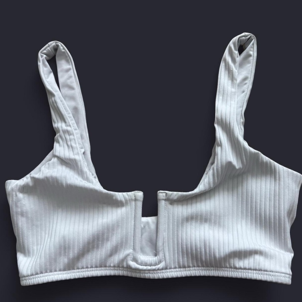 Vitamin A White Ribbed Bikini Top